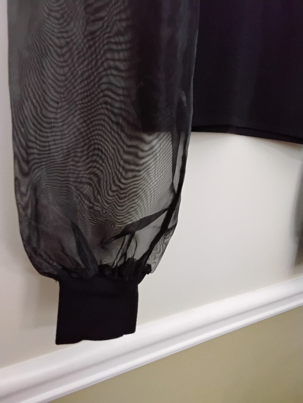 House Of HARLOW Black Puff Sleeve Square Neck Crop Top Small - Picture 5 of 5